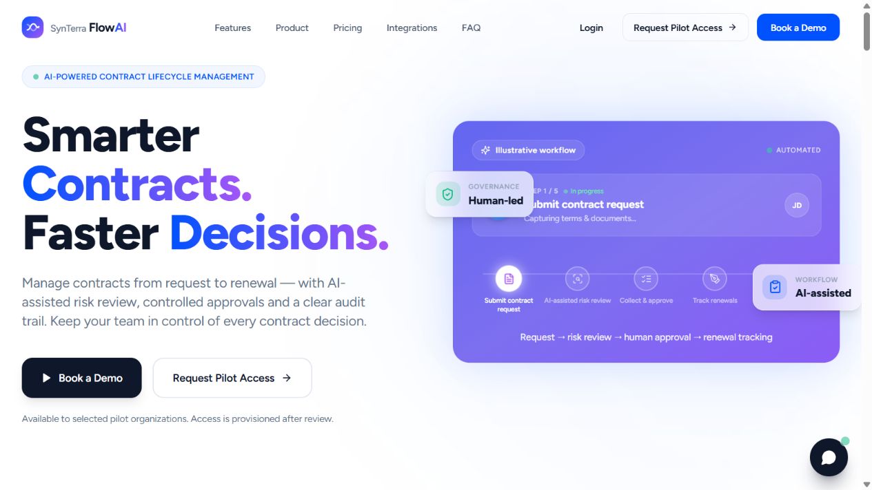 SynTerra FlowAI — book a live product demo
